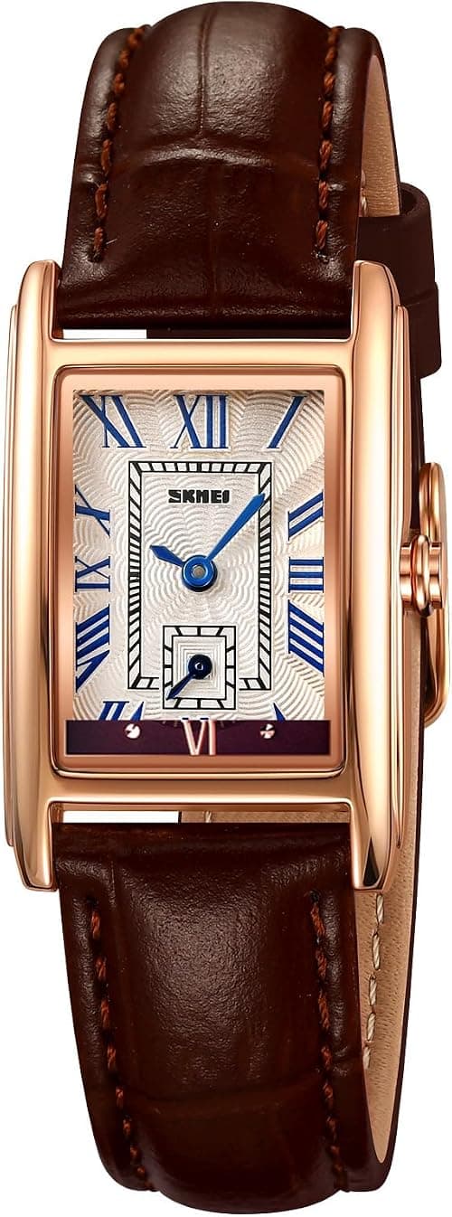 carlien Women Quartz Watch Lady Stylish Rectangle Dress Watch with Leather Strap and Sapphire Crown on Amazon.ae - Price Tracker