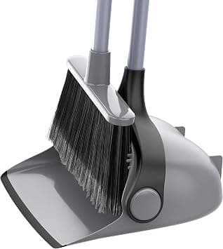 MR.SIGA Broom and Dustpan Set with Adjustable Long Handle, Gray on Amazon - Best Deal Finder