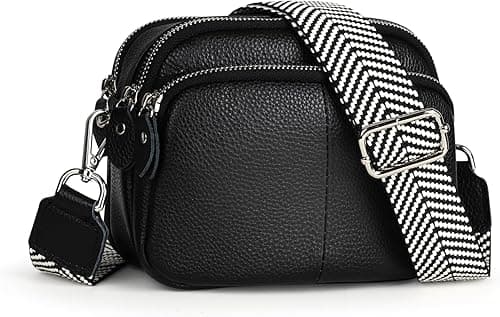 befen Genuine Leather Cross Body Bag for Women Small Shoulder Bag Triple Zippper Camera Hand Bag Phone Purse Bag on Amazon.ae - Price Tracker