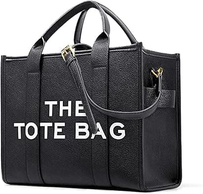 JQWYGB Work Tote Bags for Women - Trendy Personalized Oversized PU Leather Tote Bag Top-Handle Shoulder Crossbody Bags, A-black, Medium on Amazon.ae - Price Tracker