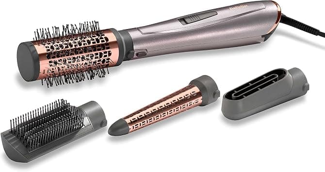 BaByliss 1000 Air Styler | Adjustable 2 Heats + Cool Setting | Ionic Technology For Frizz Free Hair | FREE Conical Curling, Volumizing & Precise Drying Attachment With Heat Pouch | AS136SDE (Grey) on Amazon.ae - Price Tracker