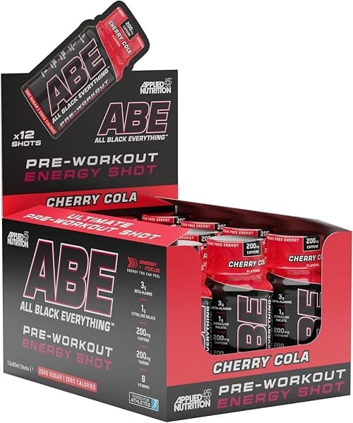 Applied Nutrition ABE Pre Workout Shot - All Black Everything Pre Workout Energy Shots, Physical Performance with Citrulline, Beta Alanine, Caffeine (Box 12 Units x 60ml) (Cherry Cola) on Amazon.ae - Price Tracker