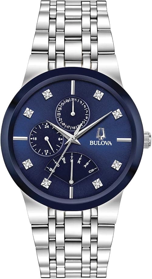 Bulova Men's Multi-Function 3-Hand Quartz Watch with Diamond Dial, Edge to Edge Crystal on Amazon.ae - Price Tracker