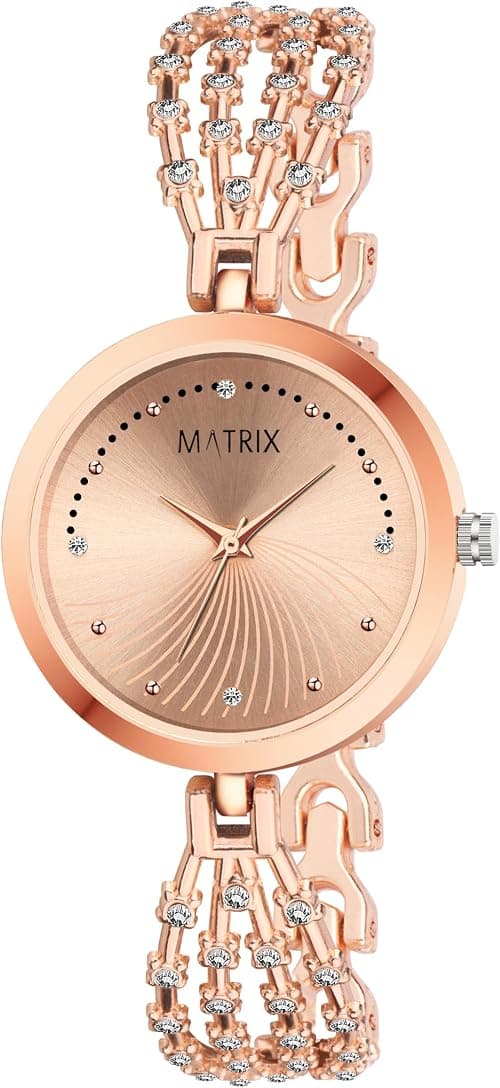 Matrix Daisy Collection | Stone Studded Dial with Designer Stone Studded Bracelet Chain Analog Watch for Women & Girls على Amazon.ae - متتبع الأسعار