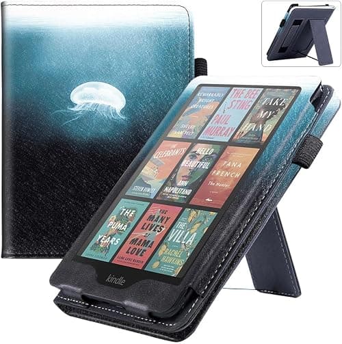 Gruattreay Leather Case for Kindle Paperwhite 12th (7 inch) (2024),Anti-fall Kindle Case with Auto Sleep/Wake & Hand Strap & Stand,Anti-friction Kids-Friendly Protective Cover (Jellyfish) on Amazon.ae - Price Tracker