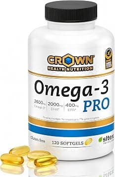 CROWN HEALTH NUTRITION - Omega 3 Cápsulas 2600mg en forma de Triglicéridos (TG) | Reducción de la Inflamación, Mejora del Sistema Inmunológico, Aumento de la Masa Muscular | Omega 3 EPA y DHA على أمازون - دليلك لأفضل العروض