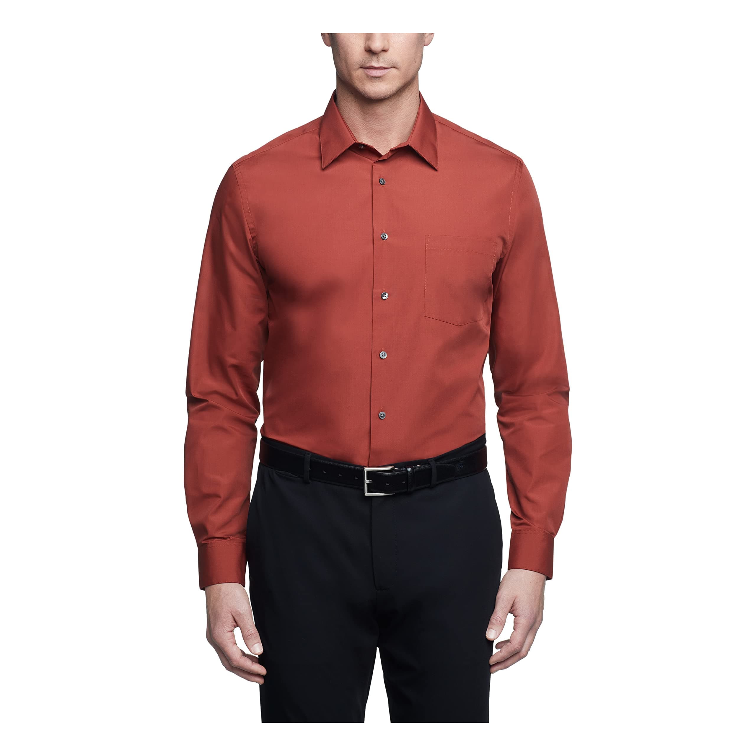 Van Heusen Mens Poplin Regular Fit Solid Point Collar SHIRT on Amazon.ae - Price Tracker