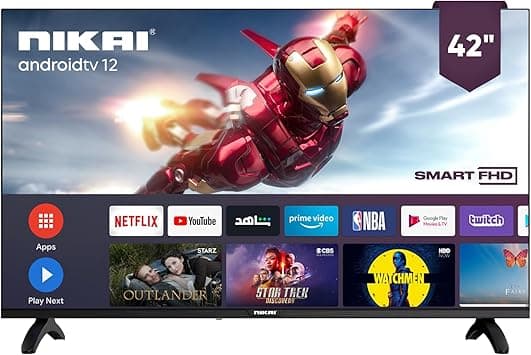 Nikai FHD LED Smart TV, Built-In Wi-Fi, 2 HDMI, Quad Core Processor, Ultra-Slim Design, Sleep Timer, Auto Power Off, NTV4300SLEDT 2 Years Warranty - متتبع أسعار Amazon.sa