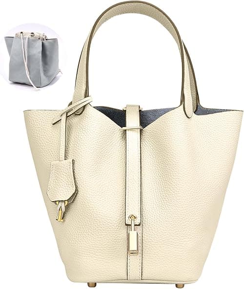 Designer Leather Bucket Bags for Women: Trendy Genuine Leather Tote Purses - Best Luxury Satchel Ladies Top-Handle Handbags on Amazon.ae - Price Tracker