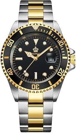 FANMIS Mens Luxury Watches Rotatable Bezel Sapphire Glass Luminous Quartz Silver Gold Two Tone Stainless Steel Watch on Amazon.ae - Price Tracker