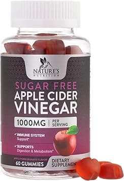 Apple Cider Vinegar Gummies for Weight Loss 1000mg - Vegan Apple Vinegar Gummy for Detox & Cleanse, ACV Supplement Pills, Vitamin B12, Sugar Free ACV Gummy, Non-GMO, Nature's Nutrition - 60 Gummies on Amazon.ae - Price Tracker