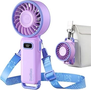 Diveblues Handheld Fan Portable Turbo Fan with 100 Levels and Strong Airflow, Foldable 3-in-1 Mini Fan for Hand, Neck and Table, Rechargeable for Summer, Travel and Outdoor Use على Amazon.ae - متتبع الأسعار