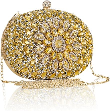 Evening Handbag for Women Formal Clutch Purses Wedding Party Satin Clutch Shoulder Bag Cocktail Prom على Amazon.ae - متتبع الأسعار