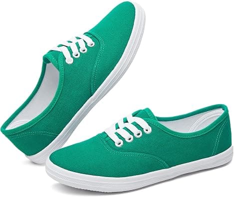 TUOPIN Womens White Canvas Sneakers Low Top on Amazon.sa - Price Tracker