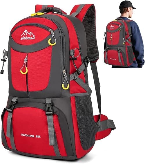 60L Unisex Camping Backpack, Travel Backpack With Shoe Compartment, Waterproof Travel Sports Bag Lightweight, Large Traveling Hiking Bag For Men Women Camping Fitness Cycling Back Pack على Amazon.ae - متتبع الأسعار