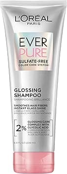 L'Oreal Paris Glossing Sulfate Free Shampoo with Glycolic Acid, Hair Care for Lasting Shine and Smoothness for Dull, Dry Hair, EverPure, 6.8 Fl Oz on Amazon.ae - Price Tracker