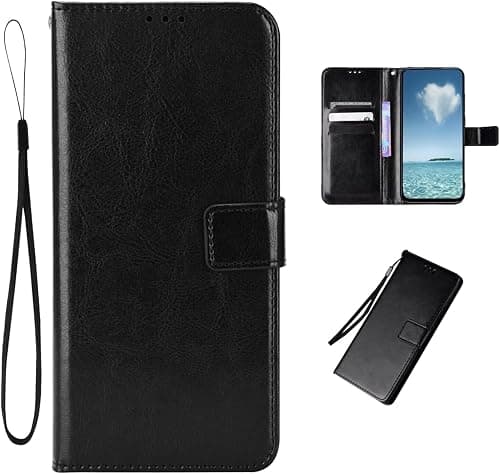 COQUE Case for Motorola Moto G77 5G, Magnetic Crazy Horse Leather Card Slot Wallet Case, Motorola Moto G77 5G Flip Case-Black on Amazon.ae - Price Tracker