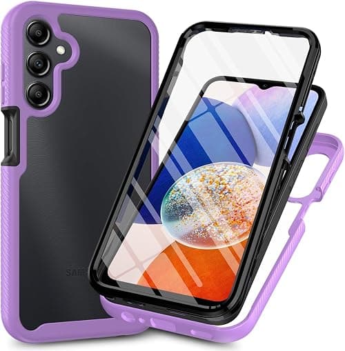 Sawiqpd for Samsung Galaxy A17 5G/4G Case and Screen Protector, Purple | 360 Degree Protection, Military Heavy Duty Protection, Hybrid PC & TPU, Shockproof Full Body Bumper, Clear Slim Phone Cover على Amazon.ae - متتبع الأسعار