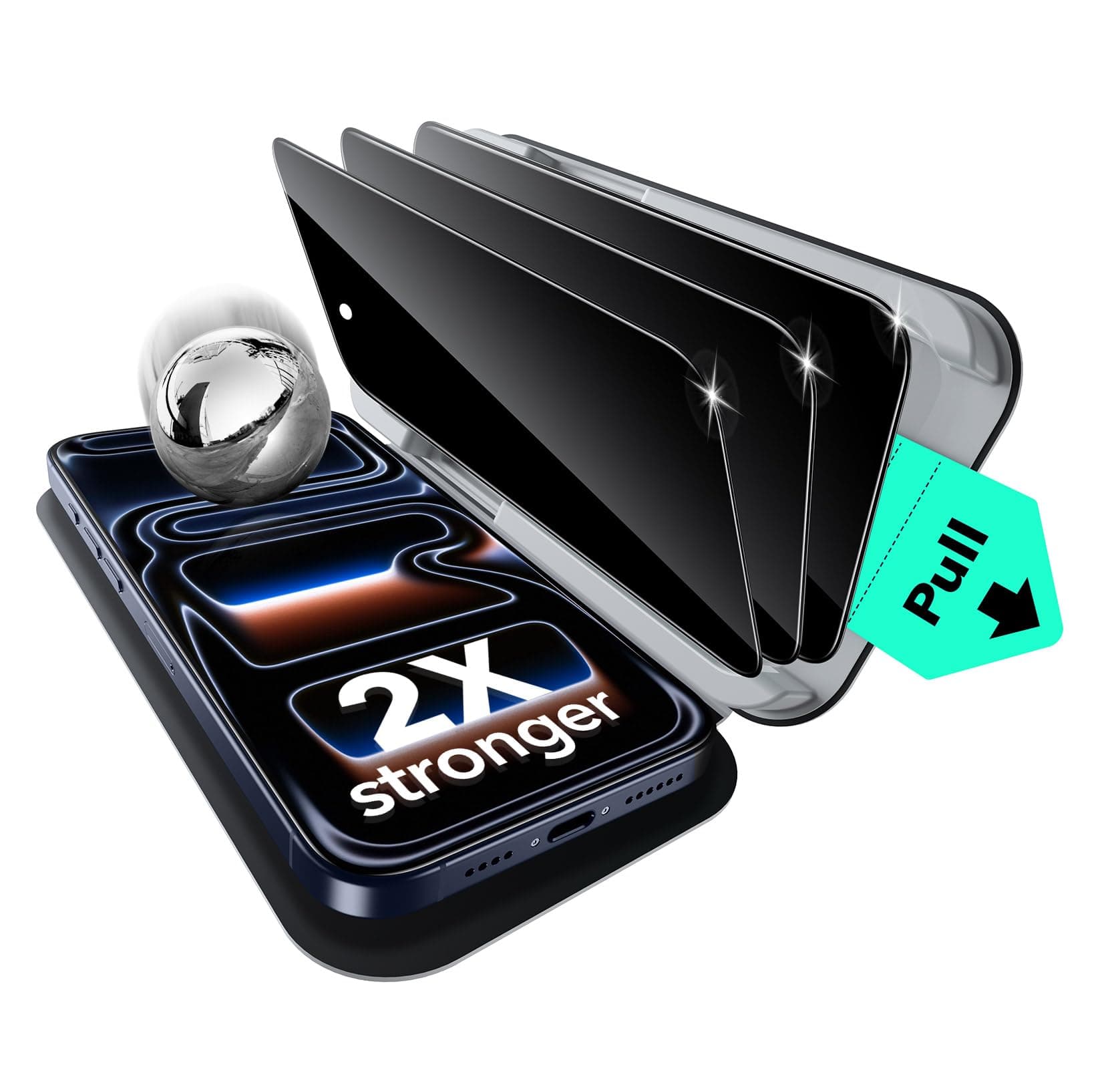 ESR 3 Pack for iPhone 17 Pro Privacy Screen Protector, Military Grade Shatterproof, 9H Hardness Scratch Resistant, Anti-Spy Tempered Glass Privacy Screen Protector with Ultra Fit Tray on Amazon.ae - Price Tracker