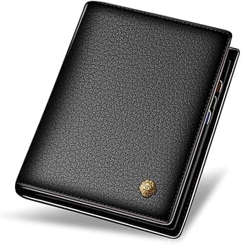 LAORENTOU Genuine Leather Wallets for Men, Gift Box Packing Men's Slim Wallets Credit Card Holders Casual Men Purses Gift for Father Day Gift for Mens Birthday, 01 Black, Minimalist on Amazon.ae - Price Tracker