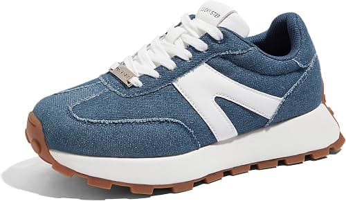 LUCKY STEP Women's Platform Fashion Sneakers Retro Classic Trainers Casual Lace-up Stylish Tennis Running Walking Shoes on Amazon.ae - Price Tracker