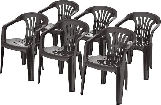 Cosmoplast Set of 6 Duchess Chair, Dark Brown على Amazon.ae - متتبع الأسعار