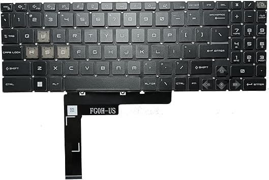 Blue Backlit Replacement Keyboard, US Layout, Black, Compatible with MSI Raider GE78, Katana 15, 17, Pulse, Cyborg 15 Air, USB, Plastic, Wired, QWERTY, Ambidextrous على Amazon.ae - متتبع الأسعار