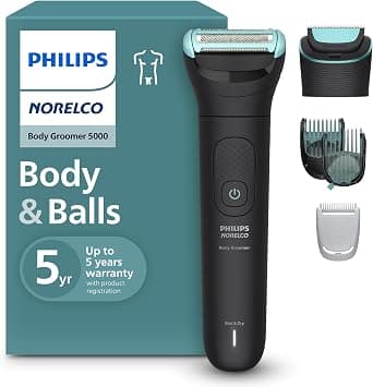 Philips Norelco Body Groomer 5000 Series, Intimate Hair Shaver & Trimmer for Men with Interchangeable & Adjustable Full Body Trim & Shave Heads, 100% Showerproof, BG5490/50 on Amazon.ae - Price Tracker