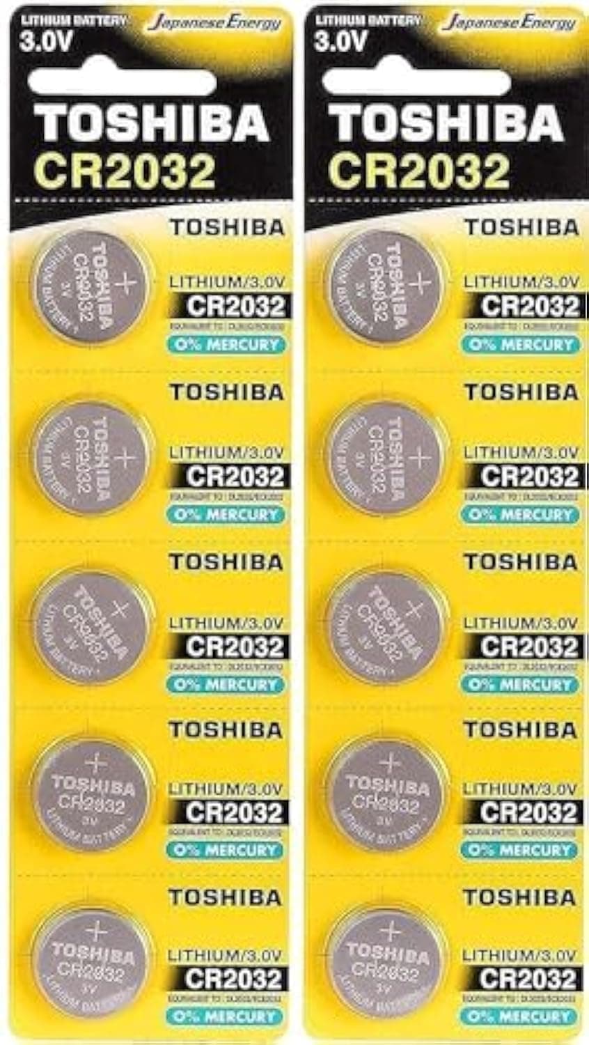 TOSHIBA. CR2032 PW BP-5-3.0V Lithium Coin Cell Battery - Pack of 2 - Count 10 - Equivalent to DL2032 & ECR2032 on Amazon.ae - Price Tracker