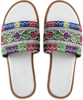Women’s Woven Slide Sandals, Boho Multi-Strap Flat Slip-On Sandals, Lightweight Casual Shoes for Beach, Resort, Travel and Daily Wear on Amazon.ae - Price Tracker