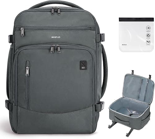 ECOHUB Travel Backpack for Airline Approved, Carry on Backpack with 15.6" Laptop Pocket for International Travel Bag على Amazon.ae - متتبع الأسعار