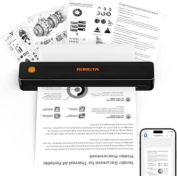 Rongta F11 Thermal Printer, Wireless, for Travel, Inkless Bluetooth Printer, Supports A4 and US Letter Size, Compatible with Android/iOS Phone, Tablet, Mac, Windows, Laptop for Home and - Amazon.sa Price Tracker