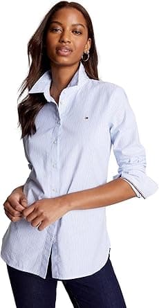 Tommy Hilfiger womens ROLL TAB SHIRT - SOLID Button Down Shirt on Amazon.ae - Price Tracker