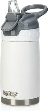 Nuby Thirsty Kids No Spill Flip-It Reflex Stainless Steel Travel Cup, 10 Oz, White on Amazon.ae - Price Tracker