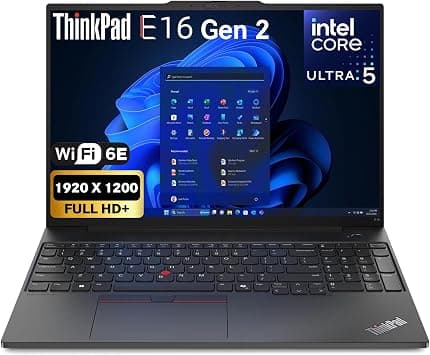 Lenovo ThinkPad E16 Gen 2, FHD+ 16", Touchscreen, Intel Ultra 5-125U (Beats i7-1355U), 16GB RAM, 512GB NVMe, FPR, Backlit Keyboard, WiFi 6E + BT, RJ-45, FHD Webcam, Win 11 Pro, AI Business Laptop on Amazon.ae - Price Tracker
