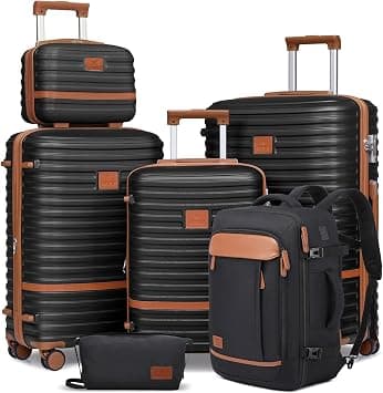 Joyway Carry on Luggage Sets, Black, 6 piece set(13/20/24/28), Hardside Expandable Travel Laggage With Tsa Lock on Amazon.ae - Price Tracker