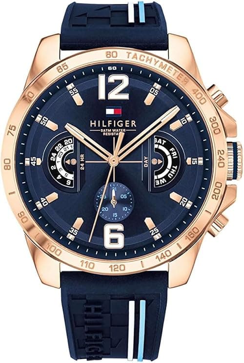 Tommy Hilfiger Men's Navy Dial Navy Silicone Watch - 1791474 on Amazon - Best Deal Finder