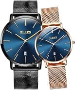 OLEVS Couples Watches Men and Women Watches Ultra Thin Quartz AnalogWrist Watches Casual Stainless Steel His and Hers - Amazon.ae Price Tracker