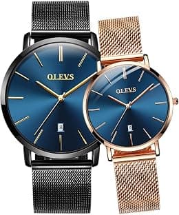 OLEVS Couples Watches Men and Women Watches Ultra Thin Quartz AnalogWrist Watches Casual Stainless Steel His and Hers - Amazon.ae Price Tracker