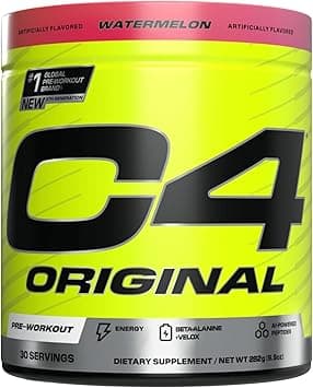 Cellucor C4 Original Pre Workout Powder Sugar-Free Drinks for Men & Women with 200mg Caffeine & 2g CarnoSyn Beta-Alanine Energy, Focus & Performance Support, Watermelon, 30 Servings on Amazon.ae - Price Tracker