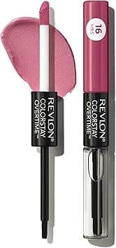 Liquid Lipstick With Clear Lip Gloss By Revlon, Colorstay Face MakEUp, Overtime Lipcolor, Dual Ended Vitamin E In Pink, Infinite Raspberry (005), 0.07 Oz on Amazon.ae - Price Tracker
