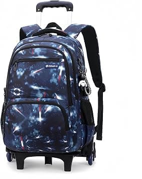 Primary and Medium Upper School Trolley Backpack, Backpacks with Wheels for School Travel for Boy, Dark Blue Space, 32*19*48 cm, Casual Backpack on Amazon.ae - Price Tracker