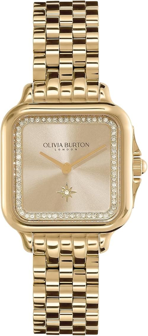 Olivia Burton Grosvenor Women's 2H Quartz Watch, Stainless Steel Bracelet, Water Resistant up to 3ATM/30 Meters, Elegant, Premium Fashion Timepiece for All Occasions, Gift for Her, 28mm, Gold Plated, on Amazon.ae - Price Tracker