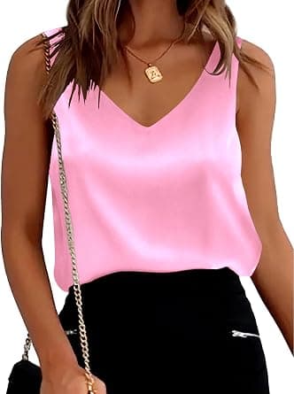 mawor Satin Tank Top for Women, Loose Fit, Sleeveless, V-Neck, Camisole, Blouse, Shirt, Top on Amazon - Best Deal Finder