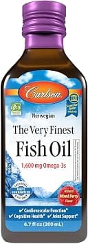Carlson - The Very Finest Fish Oil, 1600 mg Omega-3s, Liquid Fish Oil Supplement, Norwegian Fish Oil, Wild-Caught, Sustainably Sourced Fish Oil Liquid, Mixed Berry, 200 mL (6.7 Fl Oz) on Amazon.ae - Price Tracker