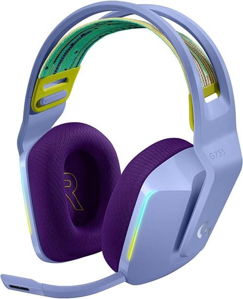 Logitech G733 Lightspeed Wireless Gaming Headset With SUSpension Headband, Lightsync Rgb, Blue Vo!Ce Mic Technology And Pro-G Audio Drivers - Lilac على Amazon.ae - متتبع الأسعار