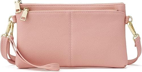 ZOOEASS Triple Zip Small Crossbody Bag Lightweight Purses Vegan Leather Wristlet Clutch, Includes Adjustable Shoulder on Amazon.ae - Price Tracker