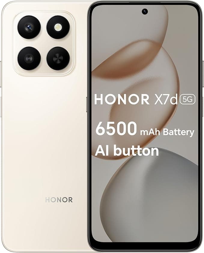 HONOR X7d 5G Smartphone, 8GB RAM 256GB ROM, Dual SIM, 6500mAh Battery, 108MP Camera, 6.77" 120Hz Display, Desert Gold – Middle East Version on Amazon.ae - Price Tracker