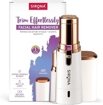 Sirona Mini Facial Hair Removal Machine Trimmer for Women | For Face, Eyebrow, Upper Lip, Forehead, Chin, Nose & Sideburns Hair Remover | Painless, Hypoallergenic, Battery-Operated Machine with Light on Amazon.ae - Price Tracker