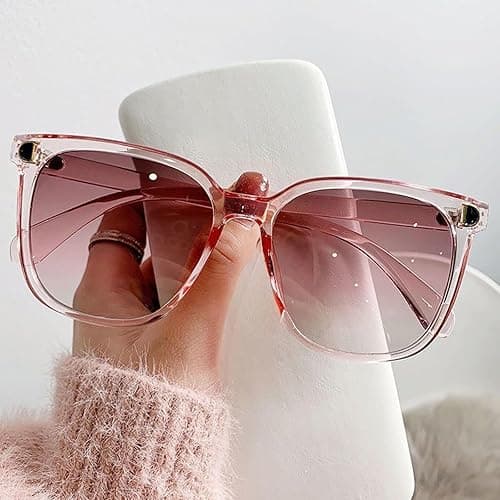 Trendy Oversized Women's Sunglasses – Vintage Square Frames with Gradient Lenses on Amazon.ae - Price Tracker